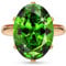 Linawe Emerald Peridot Green Rings for Women, Cubic Zirconia Imitation Diamond Rose Gold Adjustable Ring Birthstone Gemstone Rhinestone Chunky Dupes Jewellery