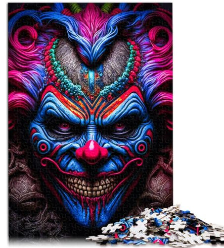 Puzzles Psycho-Clown, 1000-teiliges Holzpuzzle für Erwachsene, Familienspiel zum Stressabbau, schwieriges Herausforderungspuzzle (50 x 75 cm)