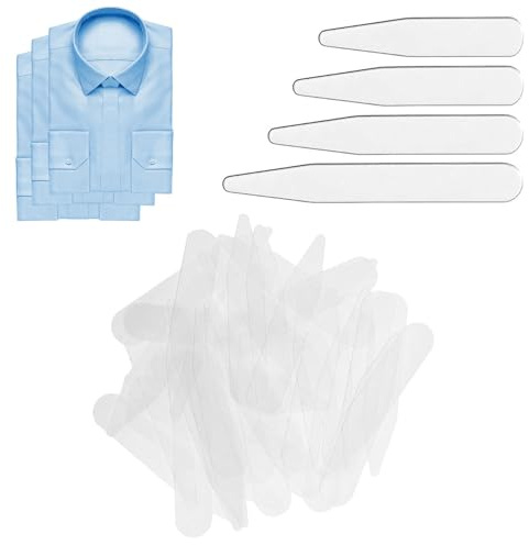 200 Pezzi Irrigidimenti del Colletto,Tendicollo in Plastica,Colletto Stecca in Plastica,Rinforzo Colletto Camicie,Stecche per Colletto della Camicia,4 Formati Misti (Chiaro)