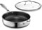 HexClad Sauteuse profonde hybride antiadhésive de 3,1 l avec couvercle en verre trempé, poignée qui reste froide, passe au lave-vaisselle, passe au four jusqu'à 482,2 °C, prête à induction, compatible