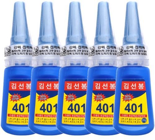 5 PZ 401 Colla Istantanea Adesivo veloce 20g Bottiglia Stronger Super Colla Multi-Purpose Super forte liquido incolore colla adesiva