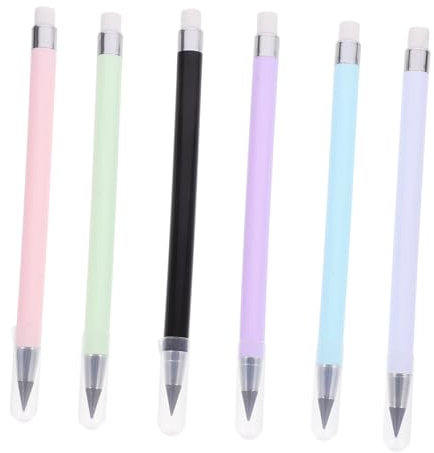 VILLCASE Ewiger Bleistift 6 Stück Tintenlose Bleistifte Ohne Anspitzen Hb Farbig Langlebig Für Schule Schüler Schreibfreude