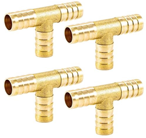 Oiieco Lot de 4 raccords de tuyau à air comprimé 3 voies en laiton - 10 mm - Robuste - Pour tuyau à air comprimé - Rallonge de tuyau de qualité supérieure
