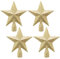 WLLHYF 4 Pack Glitter Star Christmas Tree Topper 4 Inches Christmas Star Tree Toppers Sparkle Star Treetop for Holiday Ornament Home Decoration (Gold)