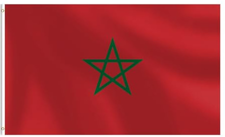 Bandiera del Marocco, 9 x 1,5 m, resistente, doppia cucitura, colori vivaci, a prova di sbiadimento, decorazione per esterni con occhielli in ottone (Marocco)