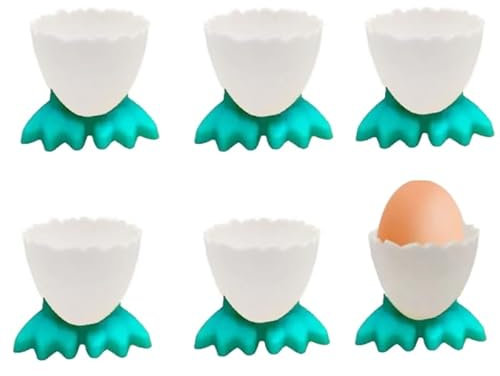 Egg Cups Cartoon Egg Holders Soft Hard Boiled Egg Cups for Breakfast Brunch Soft Boiled Egg (Green)