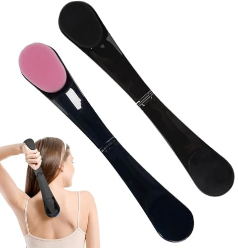 VPOUERY Rücken-Applikator Selbstbräuner Sunscreen Applicator Rückenpflege Self Tanning Bräunungs Self Tanner Brush für Zuhause Schwarz und Pink