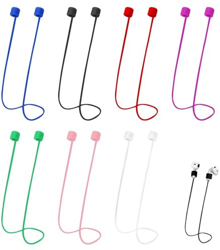 DAWRIS 7 Stück AirPods Halteband Silikon Strap Zubehör für AirPods mit AirPods 1/2/3/4 und AirPods Pro 1/2 Halterung Band mit 70CM Ideal für Sport und Alltag
