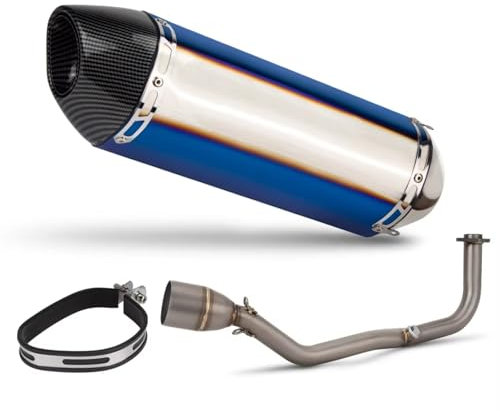 PQAIECXD Pot d'échappement Compatible avec Xmax 125 2021 2022 2023 2024 Moto Slip on Échappement Modifier Silencieux pour Connecter Le Tuyau D'échappement Avant(Type D)