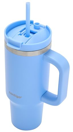 Contigo Streeterville Tumbler Vaso Térmico con Pajita | Frío 29h | 880 ml | THERMALOCK, mantiene bebidas frías hasta 29 h, antifugas cuando está cerrado, con pajita y tapa para beber directamente
