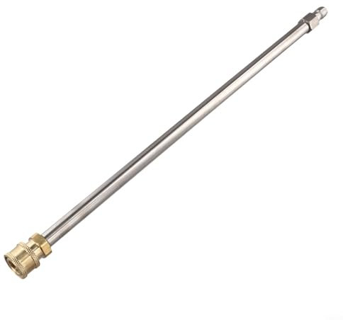 Rallonge de nettoyeur haute pression en acier inoxydable avec raccords en laiton 4000 psi, tige de nettoyage haute pression pour allées, terrasses, voitures, murs, 40,6 cm