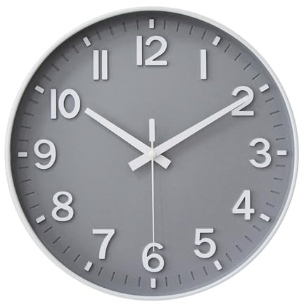 20cm Lautlos Wanduhr ohne Ticken Schleichende Sekunde mit Arabisch Ziffer