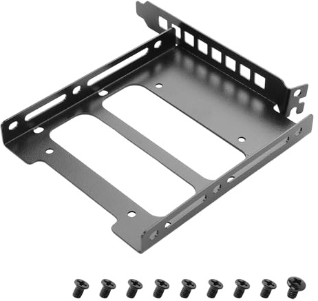 YAODHAOD 2,5 /3,5 PCI-Slot-SSD-Montagehalter Hinterpanel-Montagehalter, 2 x 2,5-Zoll-SSD-zu-PCI-interner Festplattenkonverter-Tray-Halter (Schwarz, 3.5'' 13.7CM)
