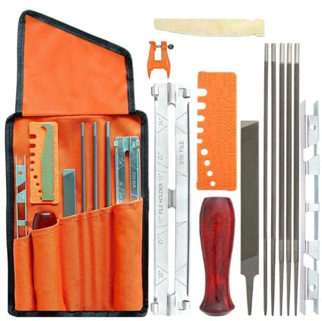 Schärfset für Kettensäge, Set mit 14 Feilen für Kettensäge, Zubehör für Haus für Arbeit, Außenbereich, Gartenpflege