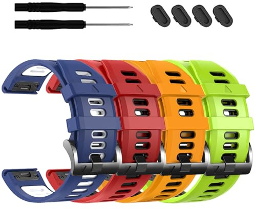 EZMVZKU 26mm Silikon Armband für Garmin Fenix 8 pro 51mm/Fenix 7X Pro/7X/6X Pro/6X/5X Plus/5X, QuickFit Ersatzarmband Uhrenarmband für Enduro 3/2/Epix Pro/Descent Mk3i/quatix 8/Tactix 8 AMOLED 51mm