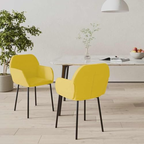 Frdhee Küchenstühle, Barstühle, Bürostühle, Esszimmersitzfäche, Esszimmerstühle 2 STK. Gelb Samt Zu Gästezimmer Arbeitszimmer Büro
