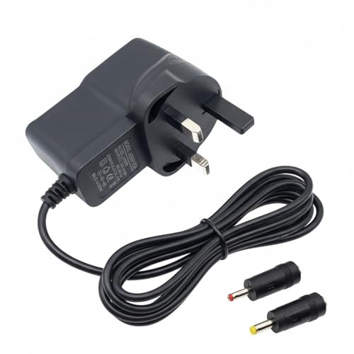 UK 6V 1A Power Adapter with 110V~240V 50~60HZ Input AC to DC Charger Universal Power Adapters with 5.5 mm x 2.5 mm and 3.5mm x 1.35mm and 4.0mm x 1.7mm Replacement Plugs (Black)