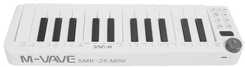 Alomejor MIDI-Keyboard-Controller, 25 Kraftempfindliche Tasten mit Umfassender Konnektivität und Tragbarem Design, für Windows OS X IOS Android-Musikproduktion