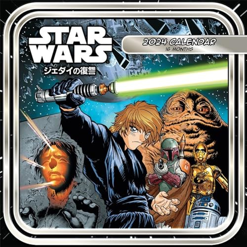 Star Wars Kalender 2024 (Anime Design) - Ein Monat je Seite 30cm x 30cm Offizielles Lizenzprodukt