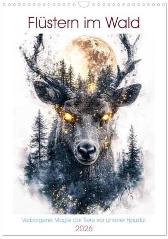 Flüstern im Wald (Wandkalender 2026 DIN A3 hoch), CALVENDO Monatskalender: Tief verborgen zwischen alten Bäumen, leisen Pfotenabdrücken und ... unserer heimischen Tierwelt. (CALVENDO Tiere)