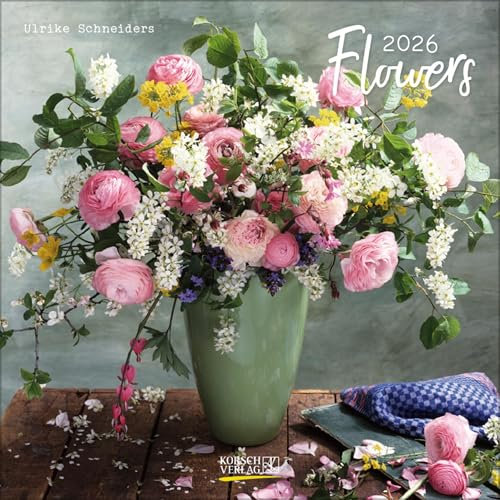 Flowers 2026: Broschürenkalender mit Ferienterminen. Blumen-Vielfalt. 30 x 30 cm - Wandkalender