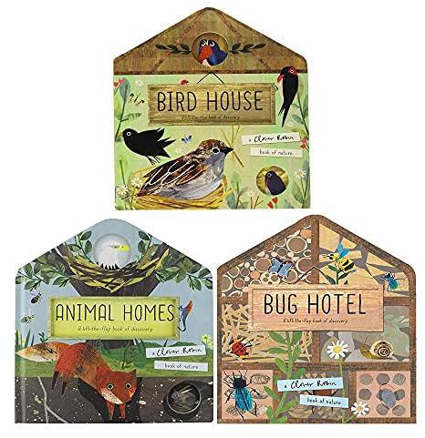 A Clover Robin Book of Nature Serie 3 Bücher-Set zum Anheben der Klappe (Tierheime, Vogelhaus und Käferhotel)