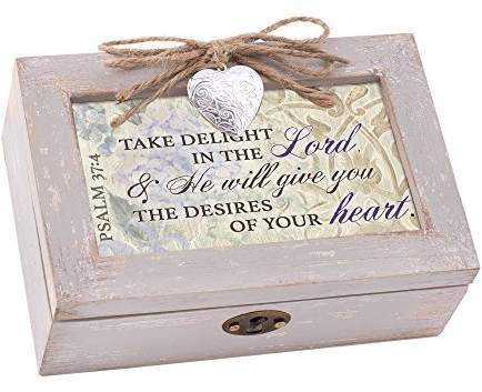 Cottage Garden Take Delight in der Herr Natur Taupe Holz Medaillon Petite Musik Box Amazing Grace