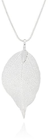 Selia farbenfrohe Sommer Trend Halskette in Blatt Optik - Elegant floral hängende BOHO Anhänger Kette- Natürliche bunte Beach Necklace für Damen