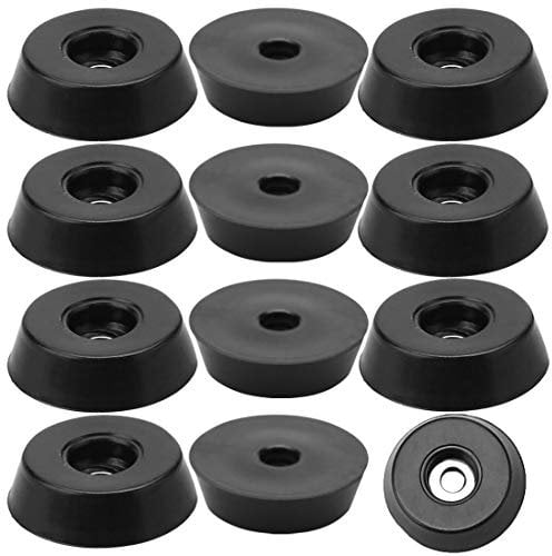sourcing map 12pcs Rubber Feet Bumper Furniture Laptop Amplifier Speaker Cabinet Leg Pads Floor Protector with Washer, D18x15xH5mm