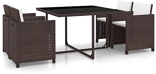 vidaXL Gartenmöbel 5-TLG. Poly Rattan Sitzgruppe Gartengarnitur Gartenset