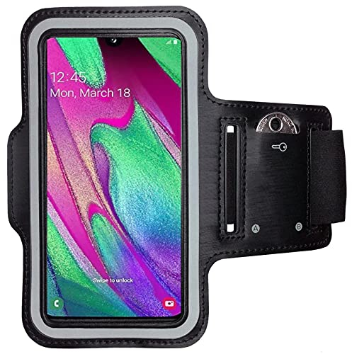 CoverKingz Porta cellulare da corsa per Samsung Galaxy A40 - Porta telefono corsa con tasca portach Galaxy A40 - Portacellulare per correre Fascia braccio smartphone Nera