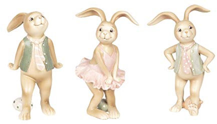 Unbekannt Clayre & Eef Ostern Osterhase 3er Set Junge M?dchen Poly Osterdeko