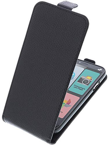 foto-kontor Custodia per Brondi Amico Smartphone 4G Modello Tascabile Stile Flip Nero (esclusivamente per la Versione 4G)