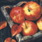 Paper + Design Lunch-Serviette 33x33cm Äpfel, rot/grau (20er Pack)