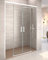 Mampara de Ducha Frontal Corredera | 2 Fijos + 2 puertas Corredera Apertura Central TRANSPARENTE | Cristal Templado 6mm Antical y 195cm de Altura | Perfilería Blanco Mate 165cm (Adaptable 162-167cm)