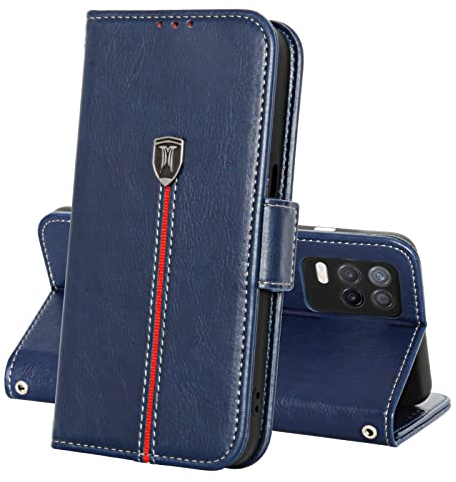 Coque pour Realme 8 5G / Realme Narzo 30 5G, Rabat Portefeuille Cuir Etui, Slim TPU Silicone Bumper Magnétique Housse, Porte Cartes Support Cover, Antichoc Case pour Realme 8 5G / Narzo 30 5G Bleu