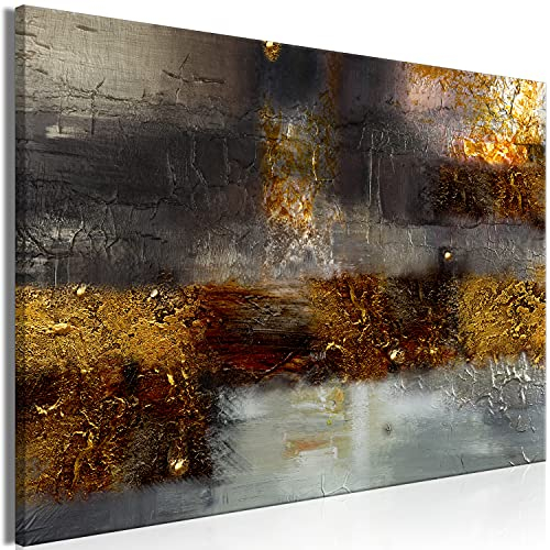 B&D XXL - Leinwand Bilder Abstrakt 120x80 cm Leinwandbild 1 tlg Kunstdruck modern Wandbilder Groß XXL Wohnzimmer Wanddekoration Design Wand Bild - Textur grau wie gemalt a-A-0875-b-a