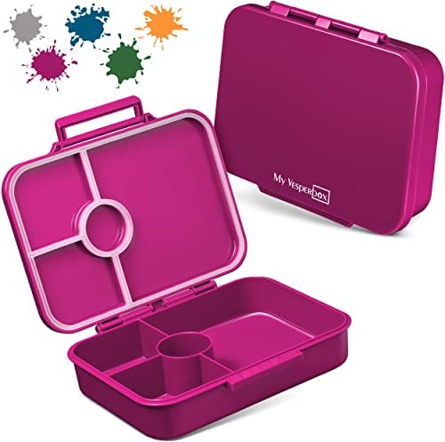 My Vesperbox – Bia - Bento Box Kinder - NEU - VERSTÄRKTE VERSCHLÜSSE - Auslaufsicher & BPA Frei - extrem robust - Lunchbox – Brotdose - ideal für Kindergarten und Schule…… (Lila)