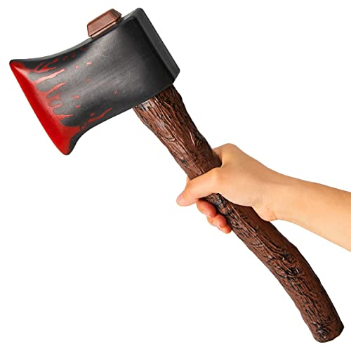 Plastic Axe Fake Axe with Blood - Viking Axe Toy Mens Accessories Halloween Weapons - Fake Axe Halloween Props 45cm Bloody Axe Plastic Halloween Toys - Halloween Costume Accessories Plastic Weapons