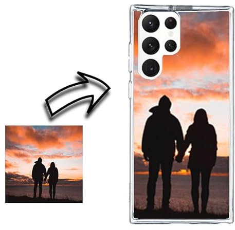Funda para Samsung S22 Ultra Personalizada con Foto Funda Personalizable con Foto Transparente con Dibujo Texto Flexible Carcasa Personalizada