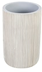 axentia Zahnputzbecher Montreux, Zahnbürstenhalter aus Polyresin, grau, weiß
