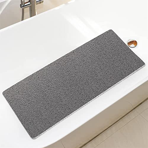 Duschmatte rutschfest Saugnäpfen PVC Duscheinlage: Grau 40x100 cm Antirutschmatte Badewannenmatte mit Ablauflöchern, Maschinenwaschbar, für Badezimmer Badewannen