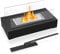 NAIZY Chimenea de Mesa de Bioetanol Negra con Base de Acero Inoxidable y Cristal Templado Chimenea de Etanol para Interior y Exterior Cámara de Combustión Portátil Moderna Deco (Type C)