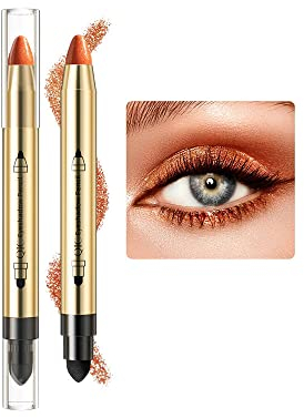 Doppelter Kopf Lidschatten Stift, Perle aufhellendes Make-up Stift, Erdfarbe Lidschatten, professionelles geräuchertes Augen Make-up (02#)