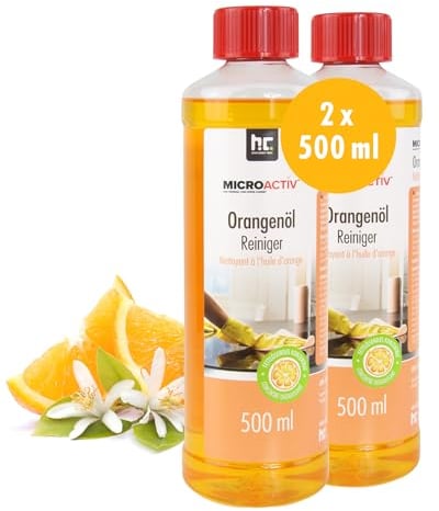 MICROACTIV Orangenöl Reiniger Konzentrat 2 x 500ml - Allzweckreiniger & Fettlöser mit frischem Orangenduft - Universalreiniger Made in Germany