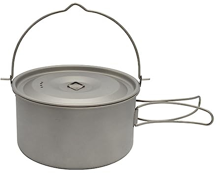 doorslay 1.8L/3L Titanium Pot Ultralight Hanging Pot with Lid and Foldable Handle Out-door Camping Hiking Backpacking Picnic