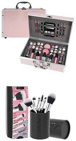 Bundle bestehend aus ZMILE Cosmetics Kosmetik-Koffer 'Eye-Catcher' - Vegane Kosmetik und ZMILE Cosmetics Geschenkbox 'YOUR UTENSILO' Brushes - Pinselset 6teilig - vegane Kosmetikpinsel