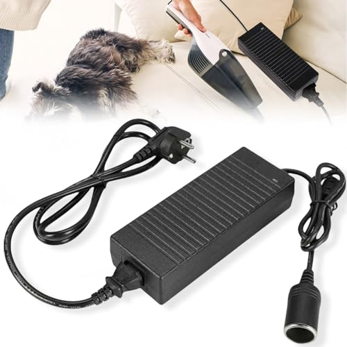 KFZ Netzadapter, Spannungswandler 230V auf 12V, 180W/15A Wechselrichter Adapter mit Zigarettenanzünder-Buchse, AC auf DC Netzteil Adapter für Kühlbox, Autostaubsauger, Autokühlschrank, Kompressor