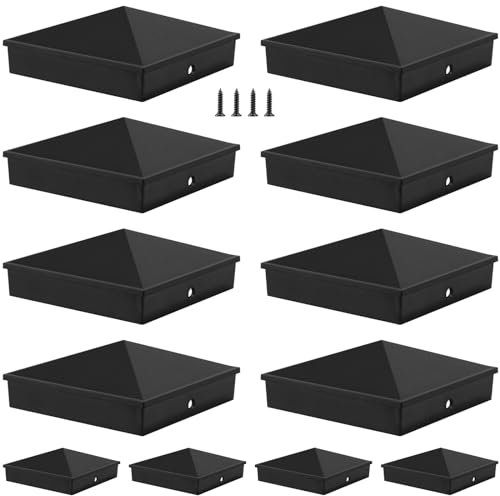 Threekia 4x4 Wood Fence Post Caps(3.5inx3.5in),ASA Resin Deck Post Caps,Long-Lasting Strength in Strong Sunlight and Harsh Climate,Non-Aging,Colourfast,for Fence Pole and Wooden Posts (12)
