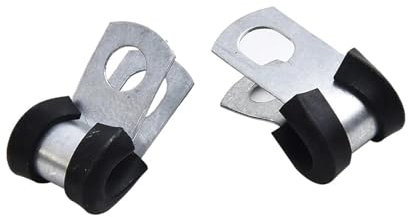 12 Stück Bremsleitungsklemmen, mit Gummi ausgekleidete P-Clips, 3/16 Zoll (4,7 mm) Leitungen zur Befestigung der Bremsleitung am Chassis, durch Schrauben oder Nieten